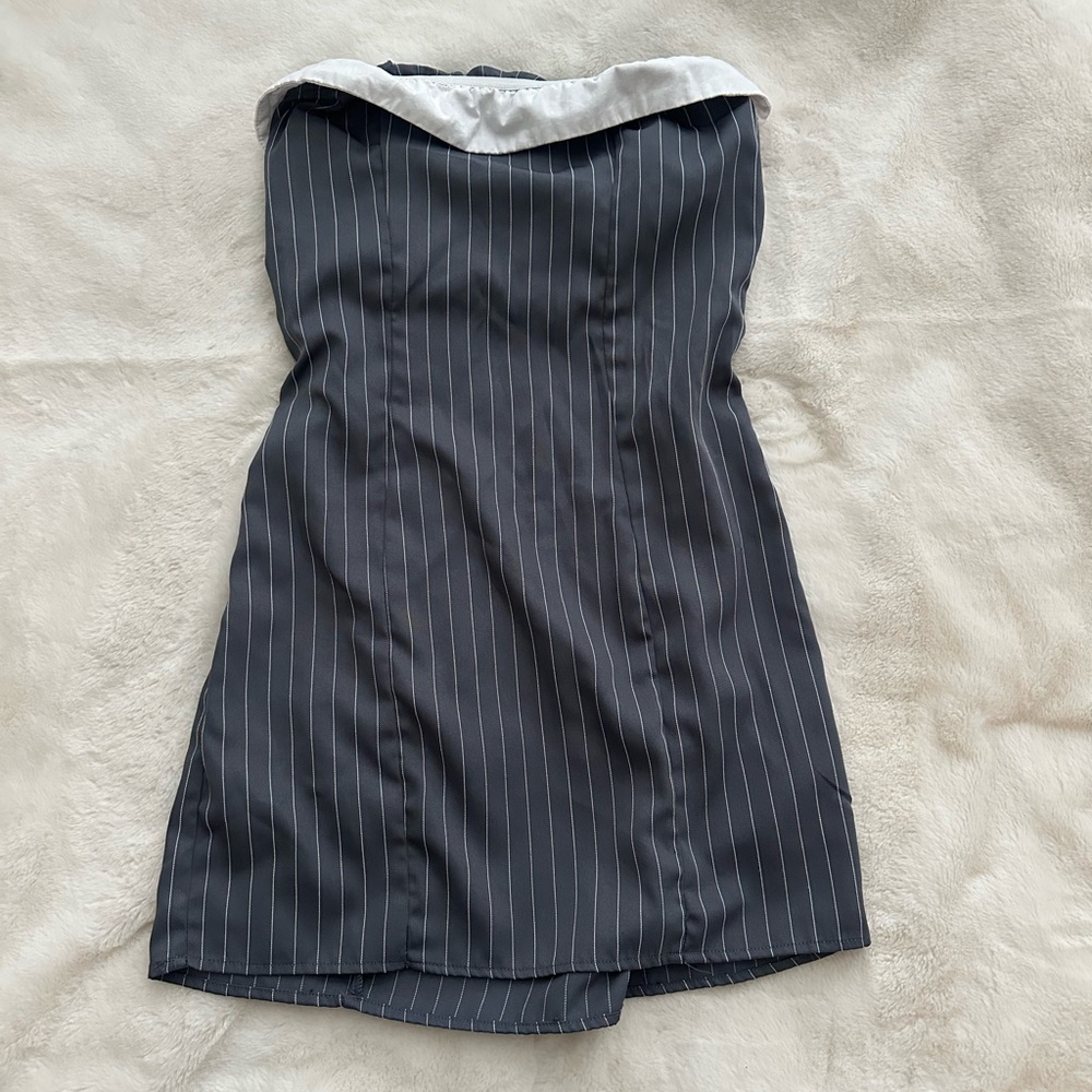 Vintage Black and White Pinstripe Dress